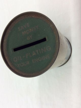 Vintage Conoco Germ Processed Miniature Motor Oil Can Bank - RARE 4