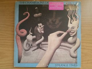 The Chameleons Strange Times Uk Lp W/bonus Album Vg,