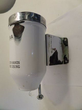 Vintage Porcelain Boraxo Wall Mount Soap Dispenser Powdered Antique 3