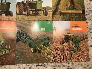 6 John Deere early 5020 1020 2020 tractor combine Baler Plows brochure 5
