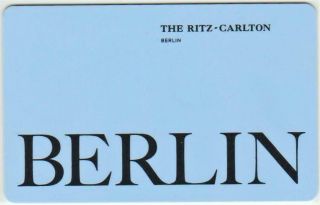 The Ritz Carlton Berlin Germany Hotel Key Card Fast Safe
