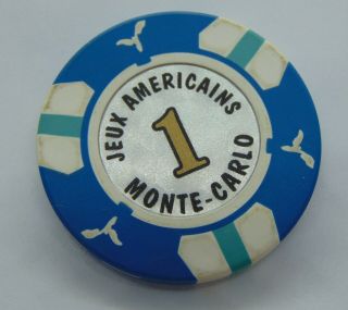 Casino Chip $1 Jeux Americains Monte Carlo Poker Gambling