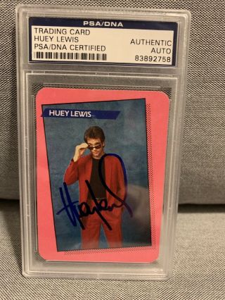 Huey Lewis Signed Autograph Trading Card Psa Certified Slabbed