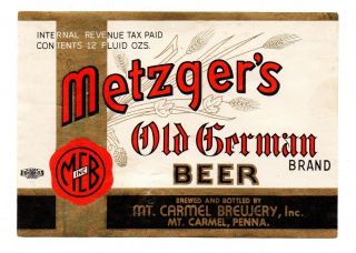 1930s Mt.  Caramel Brewery,  Mt.  Caramel,  Pennsylvania Metzger 