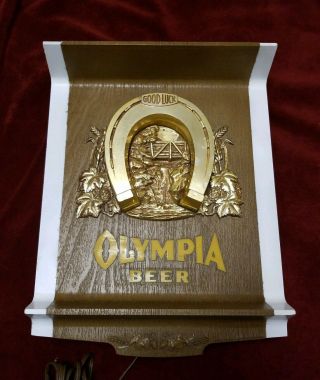 Vintage Olympia Beer Sign Lighted Horseshoe Sign