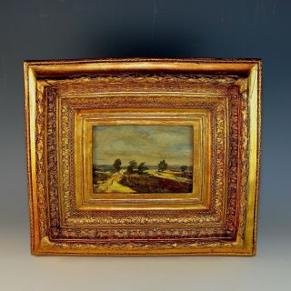 Signed French School Oil Painting Of A Landscape