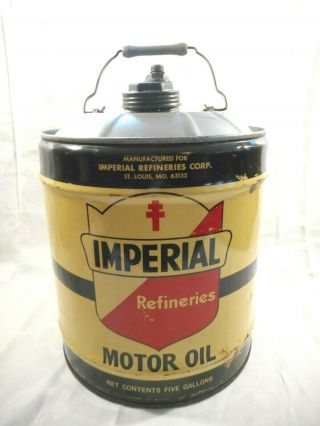 Vintage Imperial Refineries 5 Gallon Motor Oil Can - Empty