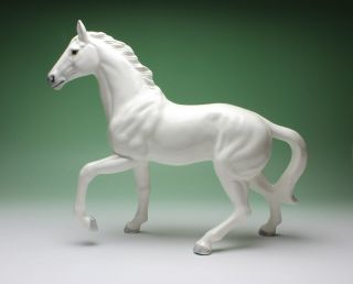 12 Pawing White Horse Extra Large Porcelain Figurine Prancing Stallion Japan