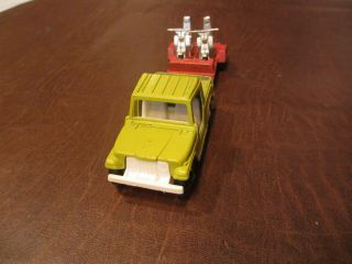 VINTAGE 1969 TOOTSIETOY DIECAST JEEP and TWO MOTORCYCLES ON TRAILER TOY 6