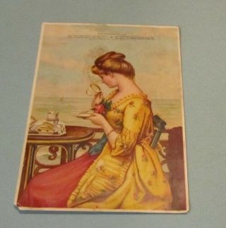 1886 Great American Tea Co.  The Fortune Teller Large Victorian Trade Card 6x8