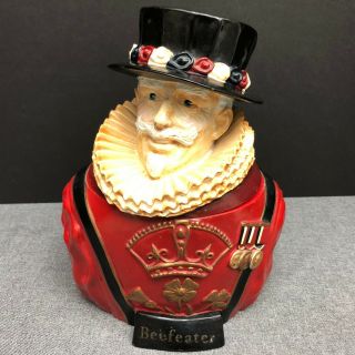 Vintage Beefeater Gin Ice Bucket Red Plastic Man With Hat