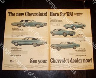 1968 Chevrolet Canada Intro Ss Newspaper Ad Impala Chevelle Camaro Corvette Nova