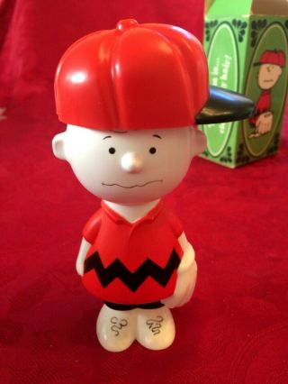 Vintage Charlie Brown Avon Shampoo Bottle Red Cap Peanuts Characters 1950s