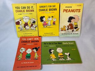 Vintage Set of 22 Peanuts Soft Cover Books Holt,  Rinehart,  Winston 1960s CB 3