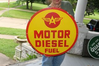 Flying A Diesel Fuel Gas Station 24 " Porcelain Metal Sign