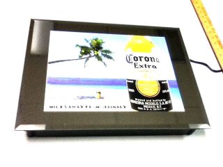 Corona Beer Sign Mexico Lighted Mirror Beach Scene Sound No Motion Bar Light Ja5