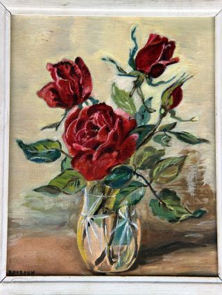 2 Floral Originals from R.  OSBORN 1959 Oil on Canvas Framed Painting - Signed 5