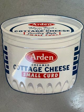 Rare Vintage 1960’s Embossed Metal Adohr Cottage Cheese Sign