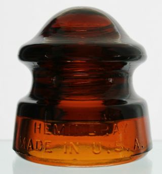 Orange Amber Cd 168 Hemingray Made In U.  S.  A.  D - 510 Glass Insulator