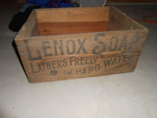 Antique Wooden Advertising Box Lenox Laundry Soap General Store Country