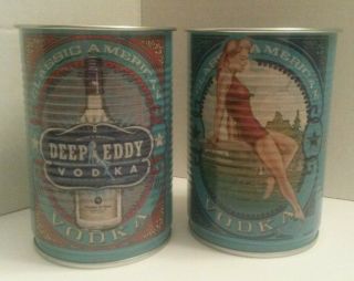 Deep Eddy Vodka Tin Drinking 2 Cans Vtg American Classic Girl Bathing Suit 50 