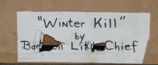 BARTHELL LITTLE CHIEF - Kiowa Artist - Signed Gouache - Winter Kill/Warrior 6