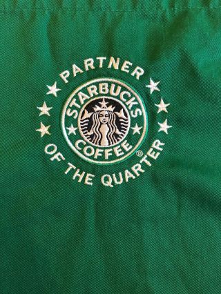 Green Starbucks Apron Old Logo Partner Of The Quarter Employee Only Rare