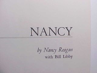 1980 First Lady Nancy Reagan Signed First Edition Autobiography 95 Photos Vg,