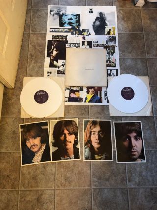 Beatles White Album Capitol Sebx 11841 White Vinyl Limited Rare Vg W/ Poster