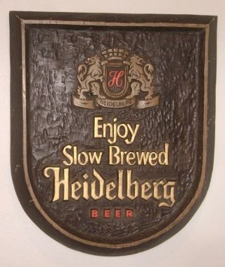 Vintage Slow Brewed Heidelberg Beer Sign - - Blatz Bar Brewery - - Rare