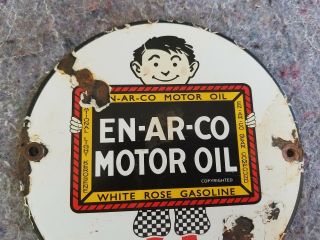 EN - AR - CO Motor Oil White Rose Gasoline Porcelain Sign Station Garage Wall Art 2