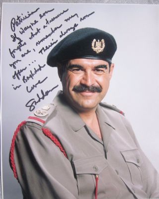 Jerry Haleva As Saddam Hussein 8 " X 10 " Photo - Autographed To Patricia And Wayne