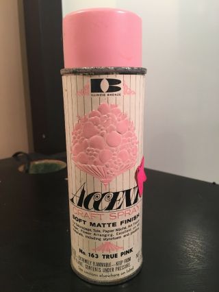 Vintage Illinois Bronze Accent No.  163 True Pink Spray Paint Can 6oz.  1969