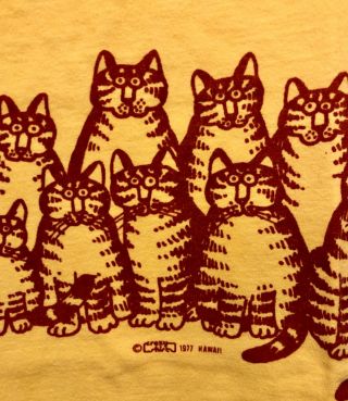 Vintage 1977 Kliban Too Many Cats Crazy Shirts Hawaii Kilban Mens/Unisex Large 2