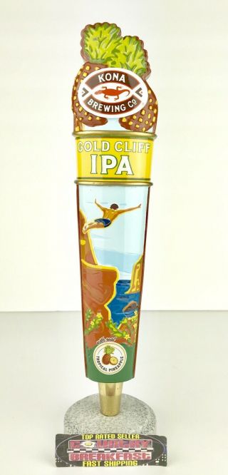 Kona Brewing Co Gold Cliff Ipa Beer Tap Handle 11.  5” Tall -
