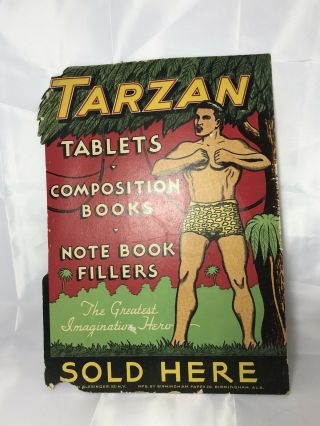 Tarzan Writing Table Die - Cut Counter Display Sign 1935
