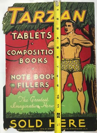 Tarzan Writing Table Die - Cut Counter Display Sign 1935 3