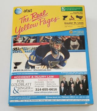 At&t Yellow Pages Telephone Book Greater St.  Louis 2010 Area Codes 314 & 636