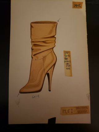 Concept Art W/markups - Advertising - Fashion Shoes - Tan High Heel Boot