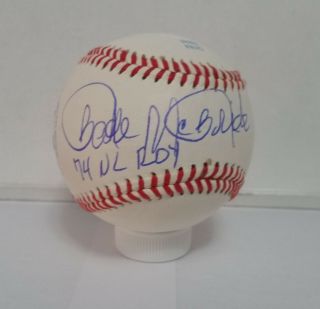 Bake Mcbride Autographed Signed Baseball - W/coa Mlb 1974 Roy Cardinals Phillies