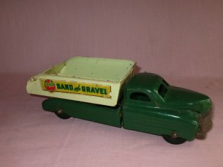 Antique Buddy L Pressed Steel Green White Sand And Gravel Toy Dump Truck 1940 