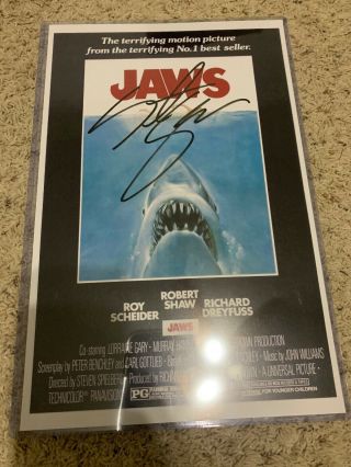 Steven Spielberg Signed 11x17 Poster Jaws 1 Autograph W/coa