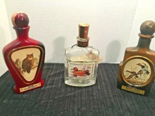 Jim Beam Decanters 2 In The Wildlife Series,  And The Teal In Duck Stamp Series