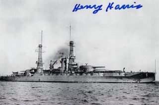 Uss Arizona Pearl Harbor Survivor Henry Harris Wwii Signed 4x6 Photo Autographed