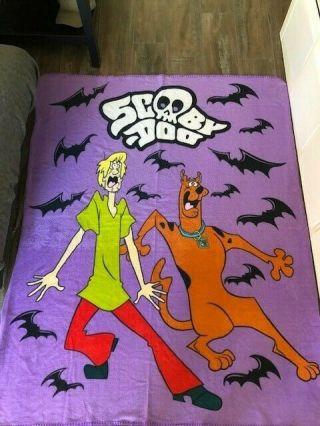 Scooby Doo And Shaggy Purple Bat Halloween Fleece Blanket