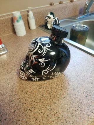 PERFECT KAH TEQUILA HAND PAINTED WITH RHINESTONES DAY OF THE DEAD BOTTLE 750ML 3