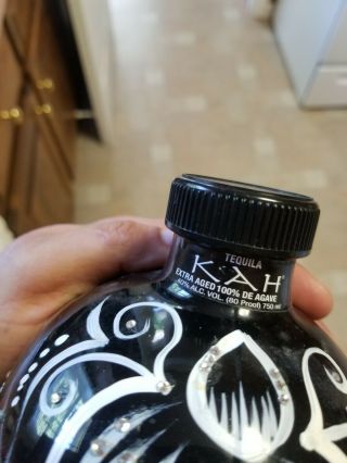 PERFECT KAH TEQUILA HAND PAINTED WITH RHINESTONES DAY OF THE DEAD BOTTLE 750ML 7