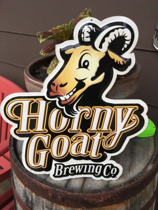 Rare Horny Goat Brewing Company Metal Beer Sign
