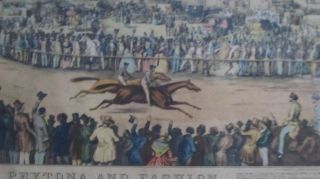 Framed 1850 Antebellum CURRIER & IVES PRINTS,  Horse,  Racing,  Blacksmith 3