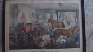 Framed 1850 Antebellum CURRIER & IVES PRINTS,  Horse,  Racing,  Blacksmith 8